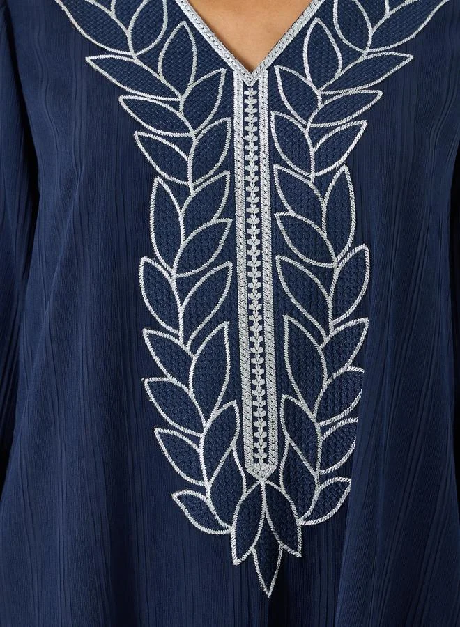 Maxim Creation Navy Blue Women Navy Blue Embroidered A-line Jalabiya for Women | Best Price UAE